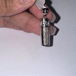 Real Diamond Urn Pendant, Ash Holder Necklace, White Gold Vermeil Cremation Urn